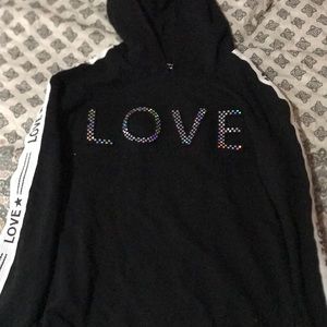 Black love long sleeve hoodie